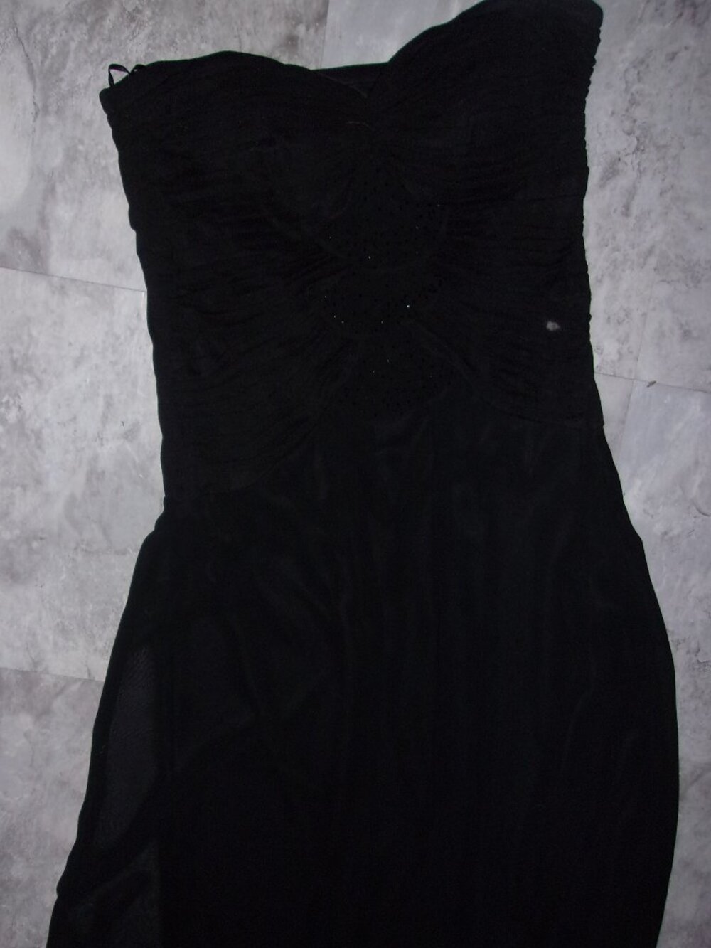 dress size 12 black formal wear twelve strapless wedding cocktail dress - Picture 3 of 5